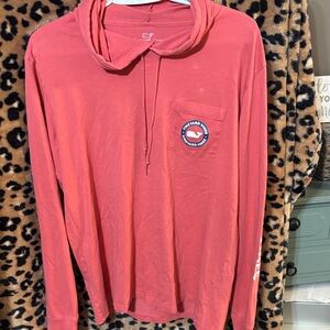 Vineyard Vines Coral Long Sleeve Hoodie coral